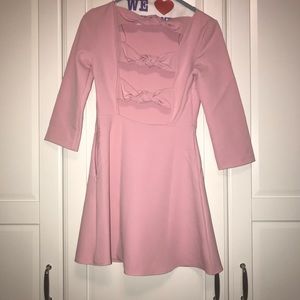 Light Pink 3/4 Sleeve A-Line Pink Dress